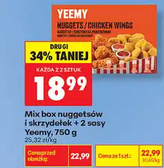 Biedronka Mix box nuggetsów i skrzydełek + 2 sosy Yeemy oferta