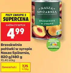 Biedronka Brzoskwinie połówki w syropie Nasza Spiżarnia oferta