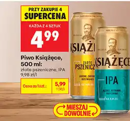 Biedronka Piwo Książęce złote pszeniczne, IPA oferta