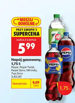 Biedronka Napój gazowany Pepsi, Pepsi Twist, Pepsi Zero, Mirinda, 7up Zero oferta