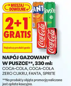Biedronka Napój gazowany w puszce Coca-Cola, Coca-Cola Zero Cukru, Fanta, Sprite oferta