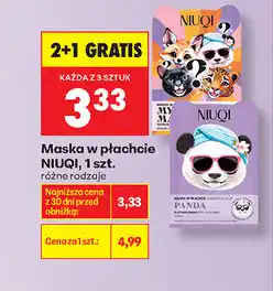 Biedronka Maska w płachcie NIUQI, 1 szt oferta
