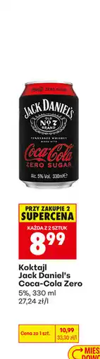 Biedronka Koktajl Jack Daniel's Coca-Cola Zero oferta