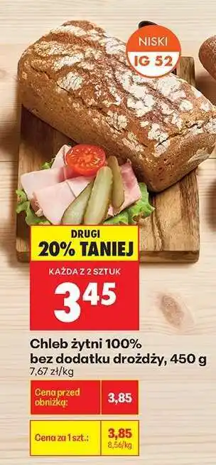 Biedronka Chleb żytni 100 % bez dodatku drożdży 450 g oferta
