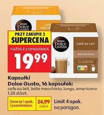 Biedronka Kapsułki Dolce Gusto, 16 kapsułek oferta