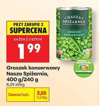 Biedronka Groszek konserwowy Nasza Spiżarnia 400 g / 240 g oferta