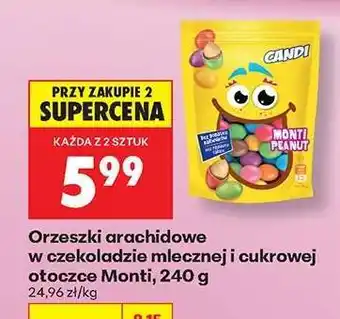 Biedronka Orzeszki arachidowe w czekoladzie mlecznej i cukrowej otoczce Monti, 240 g oferta