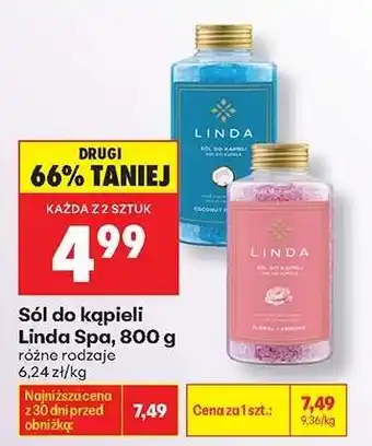 Biedronka Sól do kąpieli Linda Spa, 800 g oferta