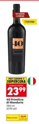 Biedronka Wino czerwone wytrawne 40 Primitivo di Manduria oferta