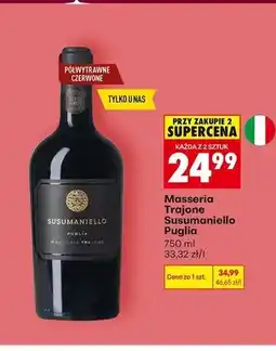 Biedronka Wino czerwone półwytrawne Masseria Trajone Susumaniello Puglia oferta