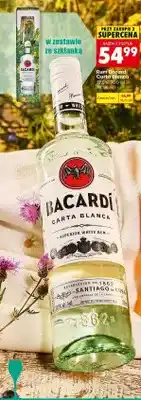 Biedronka Rum Bacardí Carta Blanca w zestawie ze szklanką oferta