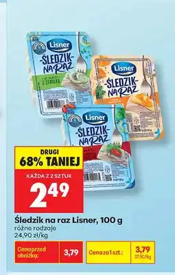 Biedronka Śledzik na raz w oleju z cebulką Lisner oferta