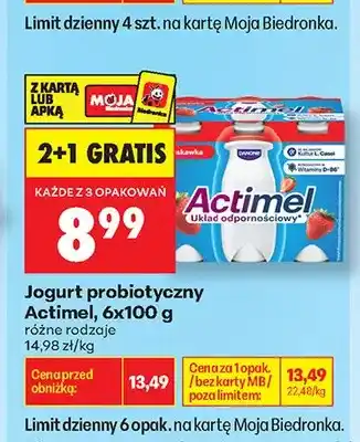 Biedronka Jogurt probiotyczny Actimel 6-pak oferta