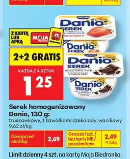 Biedronka Serek homogenizowany Danio z kawałkami czekolady oferta