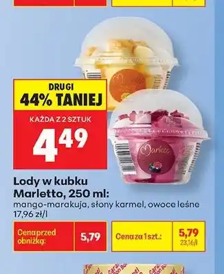 Biedronka Lody w kubku Marletto mango-marakuja oferta