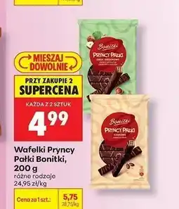 Biedronka Wafelki Pryncy Pałki o smaku orzechowym Bonitki oferta