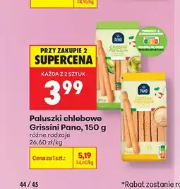 Biedronka Paluszki chlebowe Grissini Premium Pano oferta