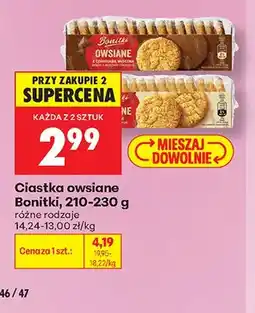 Biedronka Ciastka owsiane z czekoladą mleczną Bonitki oferta