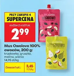 Biedronka Mus Owolovo 100% owoców truskawka oferta