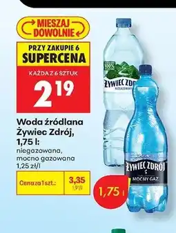 Biedronka Woda źródlana Żywiec Zdrój mocno gazowana oferta