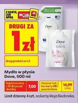 Biedronka Mydło w płynie Dove Nourishing Secrets oferta