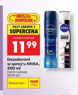 Biedronka Dezodorant w sprayu Nivea Black & White Invisible oferta