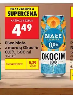 Biedronka Piwo bezalkoholowe Okocim białe z morelą oferta