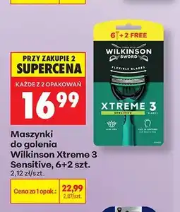 Biedronka Maszynki do golenia Wilkinson Xtreme 3 Sensitive 8-pak oferta