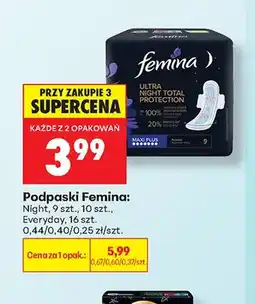 Biedronka Podpaski Femina Ultra Night Total Protection oferta