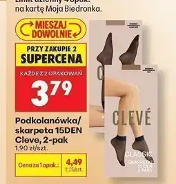 Biedronka Podkolanówki Cleve 2-pak oferta