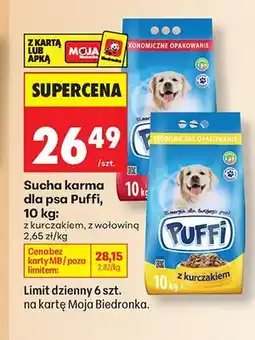 Biedronka Sucha karma dla psa Puffi z wołowiną oferta