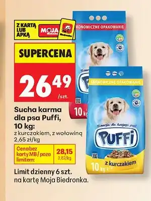 Biedronka Sucha karma dla psa Puffi z wołowiną oferta