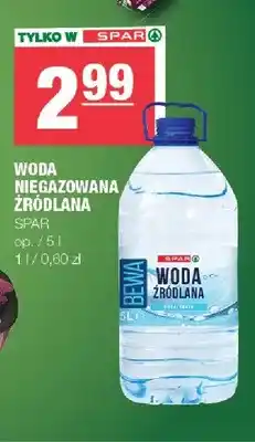Spar Woda niegazowana Źródlana SPAR oferta