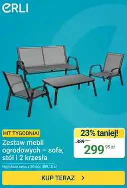 ERLI Zestaw mebli ogrodowych sofa stół i 2 krzesła Erli oferta