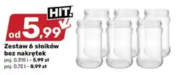 Bricomarche Zestaw 6 słoików bez nakrętek oferta