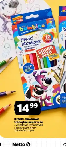 Netto Kredki ołówkowe trójkątne super size oferta