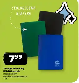 Netto Ekologiczna Klasyczna Zeszyt w kratkę B5 60 kartek oferta