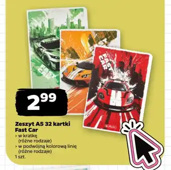 Netto Zeszyt A5 Fast Car oferta