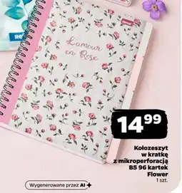 Netto Kołozeszyt w kratkę z mikroperforacją B5 96 kartek Flower oferta