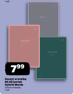 Netto Zeszyt w kratkę B5 60 kartek Hybrid Words oferta