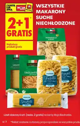 Biedronka Makarony suche niechłodzone oferta