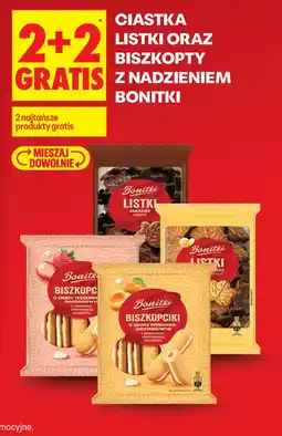 Biedronka Ciastka listki oraz biszkopty z nadzieniem bonitki oferta