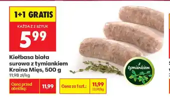 Biedronka Kiełbasa biała surowa z tymiankiem Kraina Mięs oferta