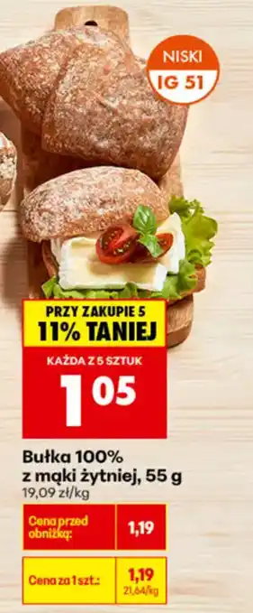 Biedronka Bułka 100% z mąki żytniej oferta