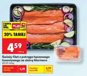 Biedronka Świeży filet z pstrąga tęczowego łososowego ze skórą Marinero oferta