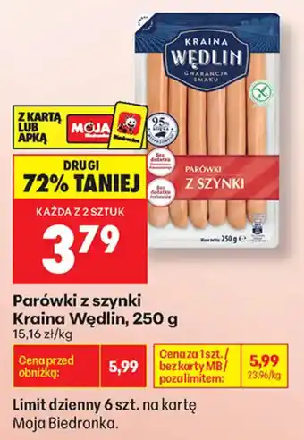 Biedronka Parówki z szynki kraina wędlin oferta