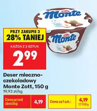 Biedronka Deser mleczno-czekoladowy Monte Zott oferta