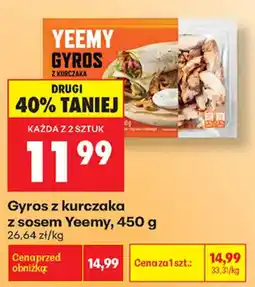 Biedronka Gyros z kurczaka z sosem Yeemy oferta