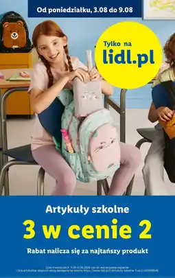 Lidl Artykuły szkolne oferta