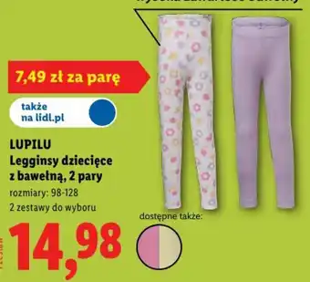 Lidl Legginsy dziecięce z bawełną oferta